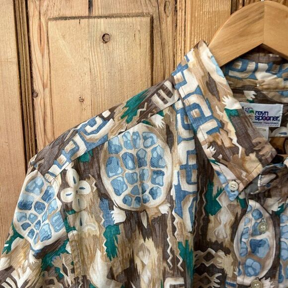 Men's Vintage Reyn Spooner Size XL 1/2 Button‎ Up Shirt Turtle Print Hawaiian - Picture 3 of 12